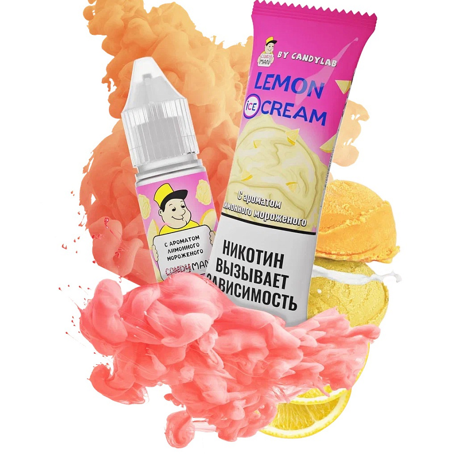 CandyMan с ароматом "Lemon Ice Cream" (Лимонное мороженое), объем: 10мл, никотин   АТП